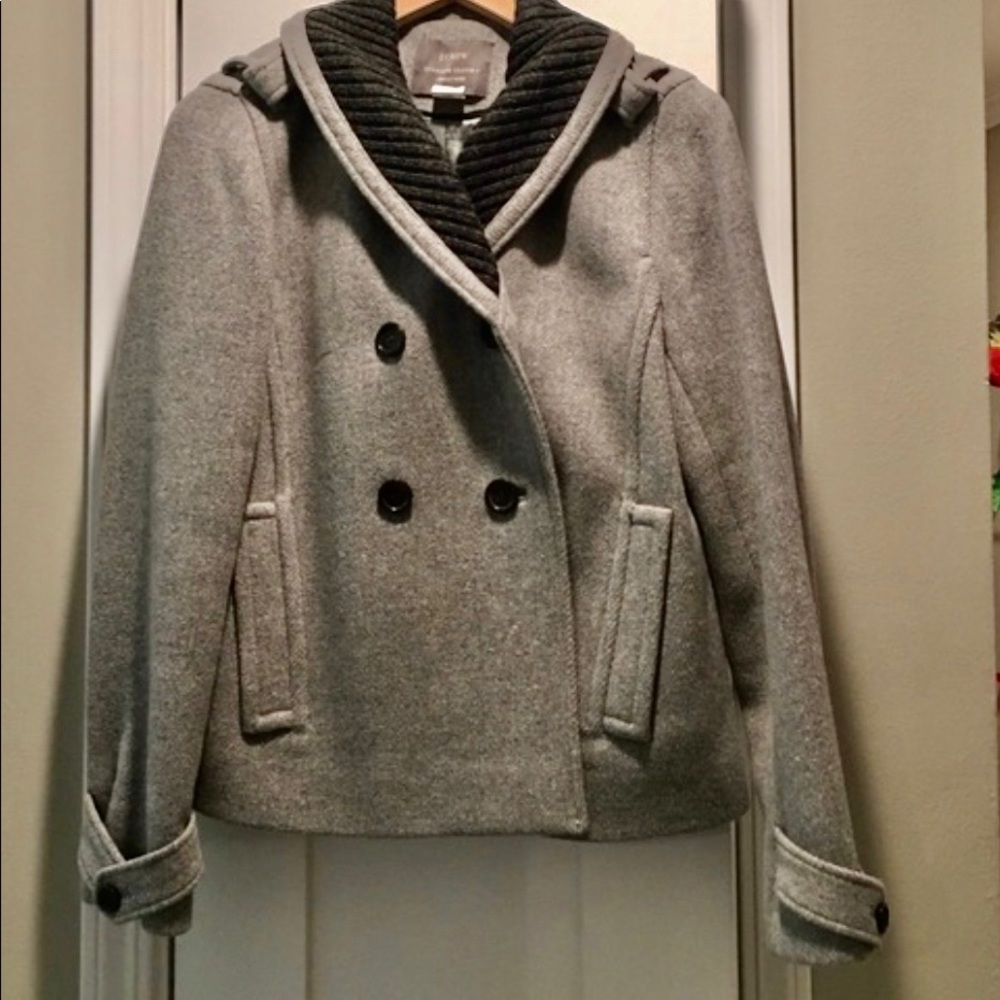 JCREW STADIUM GREY WOOL COAT